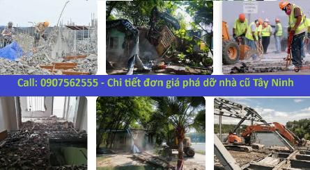 Chi tiết về đơn giá phá dỡ nhà cũ tại Tây Ninh được chia làm hai loại như sau