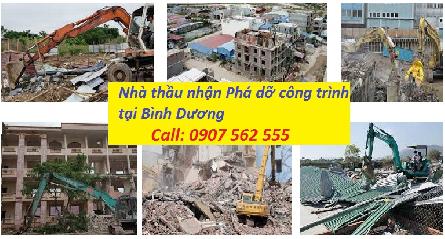 Công ty nhận phá dỡ công trình xây dựng nhà ở tại Bình Dương - 0907562555