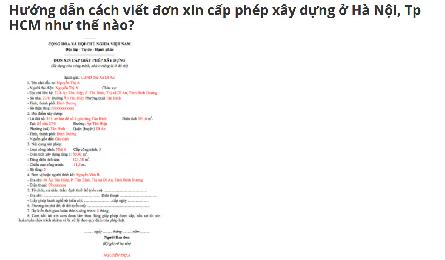 Thủ tục Giấy cấp phép xây dựng, giấy phép phá dỡ nhà. Đơn xin cấp phép xây dựng